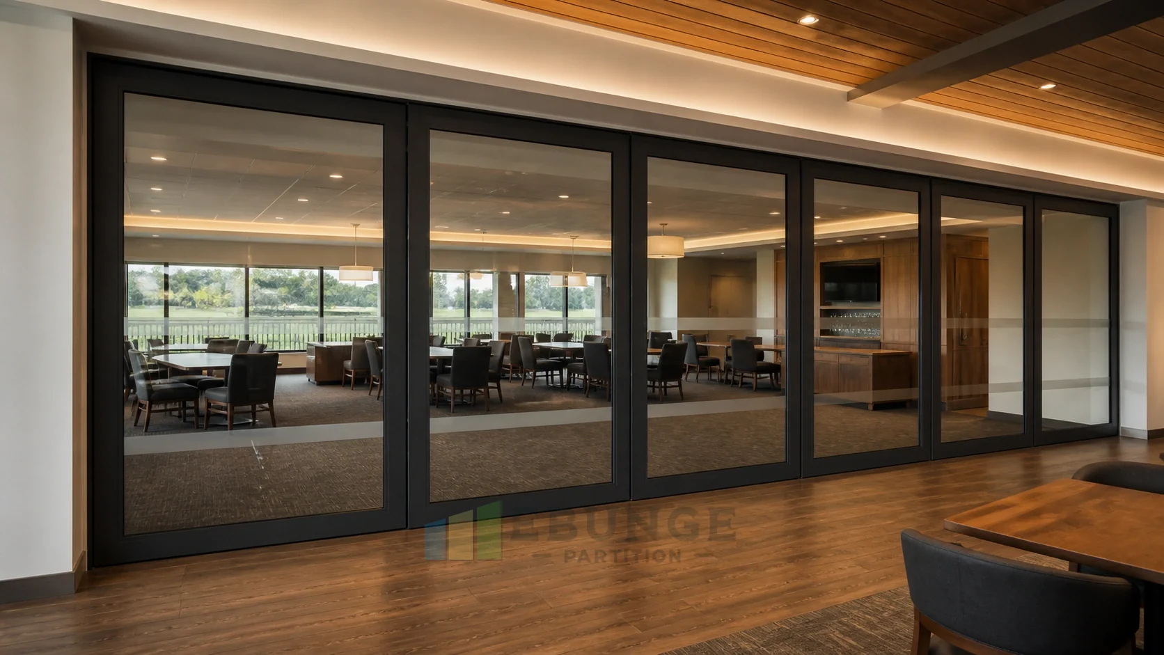 Civic Service Centre Door Route Review with Movable Glass Walls — alternative interior application explanatory EBUNGE movable glass wall concept
